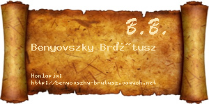 Benyovszky Brútusz névjegykártya